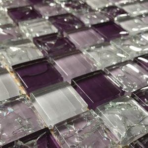 Berry Bliss Crackle Glass Tiles