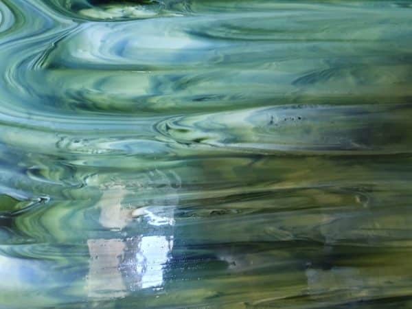 Olive Green and White Opal