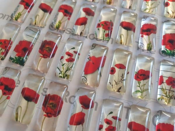 Poppy Surprise Lucky Dip Glass Tiles 25x10mm