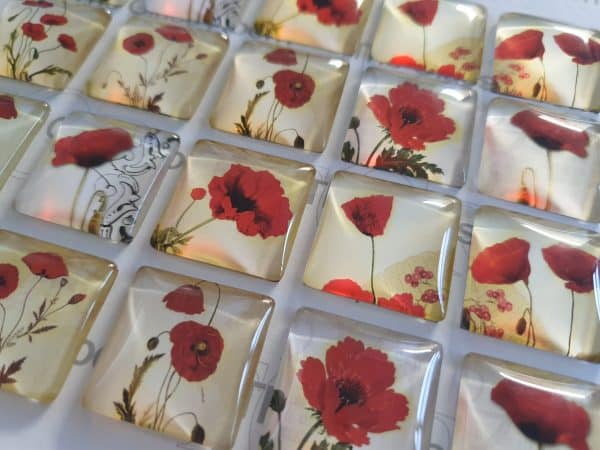 Poppy Surprise Lucky Dip Glass Tiles 25x25mm