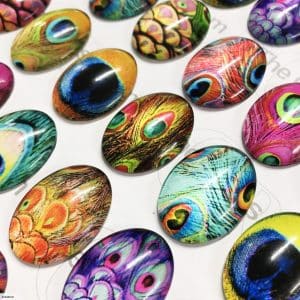 Peacock Feather Glass Tiles