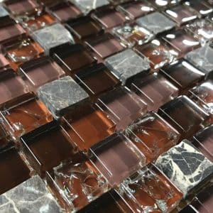 Mocha Crackle Mix Glass Tiles