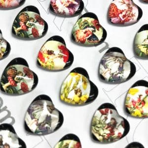 Fairy Tale Elf Heart Glass Tiles