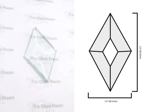 Diamond Bevel Blue - 1.5"x 2.5" (38.1x63.5mm)