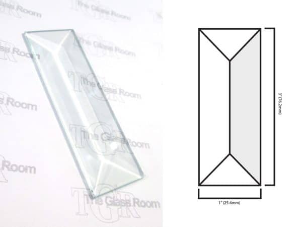 Rectangular Bevel - 1"x3" (25.4x76.2mm)