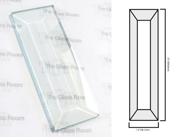 Rectangular Bevel with Flat Top - 1.5"x12" (38.1x304.8mm)
